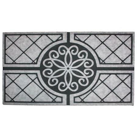 LOVELYHOME J and M Home Fashions Medallion Granite Crumb Rubber Printed Flocked Doormat, 18 x 30 In. LO81356